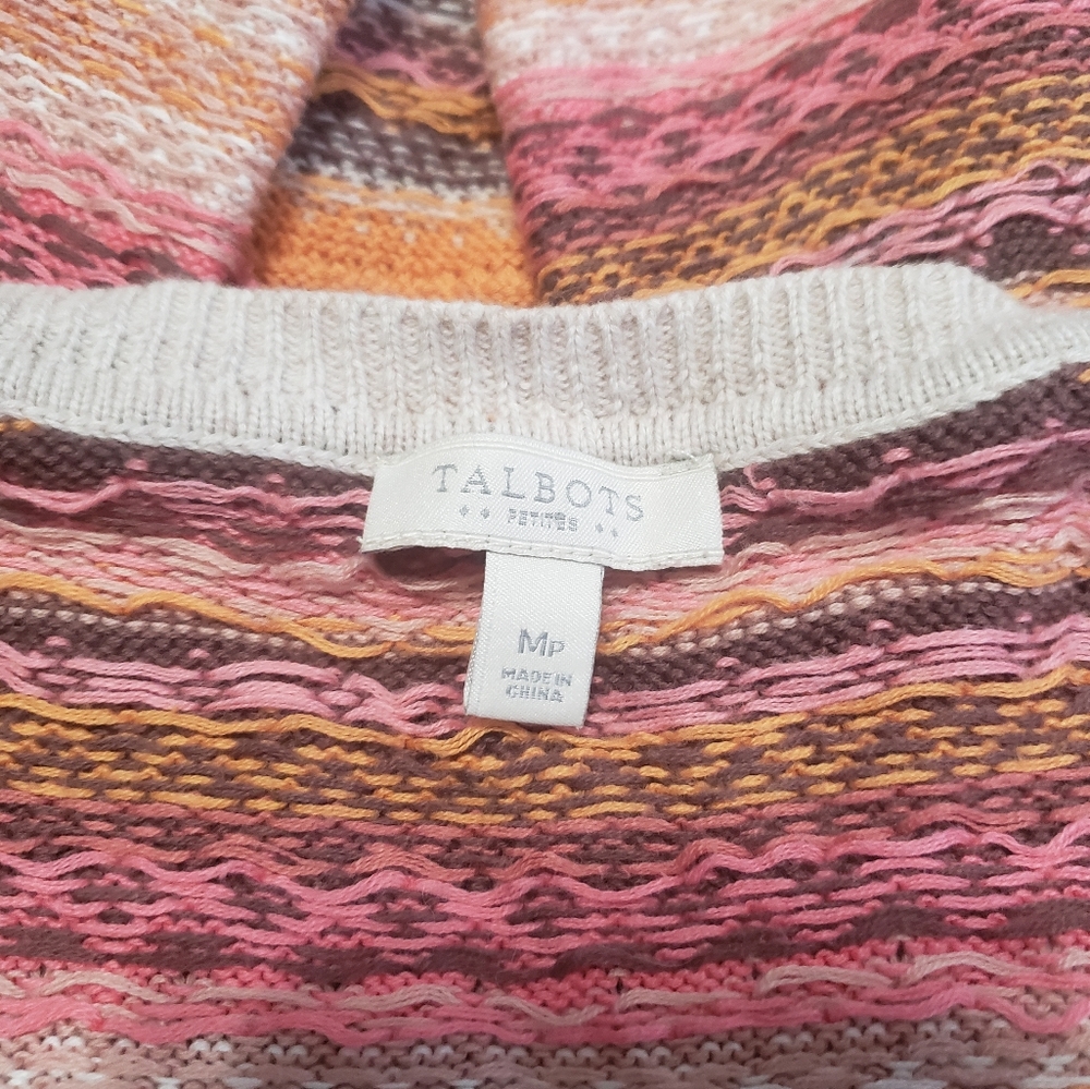 Talbots Fair Isle Cardigan Size Medium Petite - Picture 4 of 10